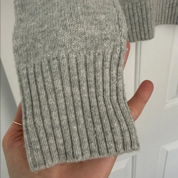 J. Crew Gray and Cream/White Polka Dot Roll Neck Sweater - Picture 10 of 10